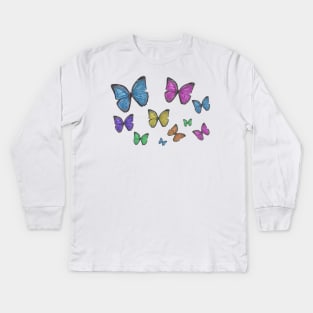 Butterflies Kids Long Sleeve T-Shirt